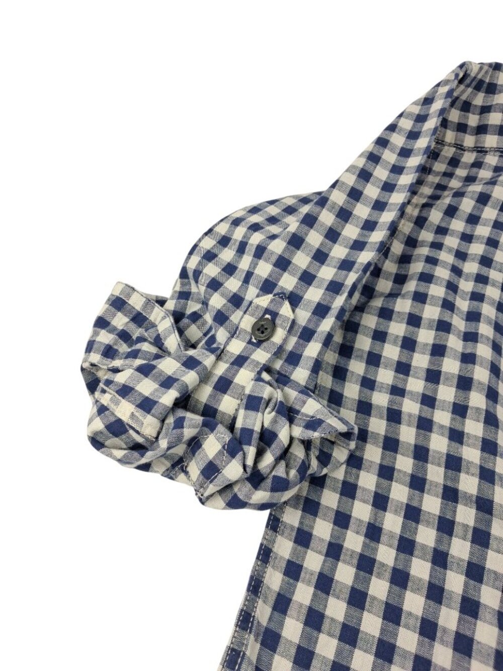 NWT Lands End Blue & White Chambray Check Long Sleeve Button Shirt Boys Size M - Picture 2 of 13